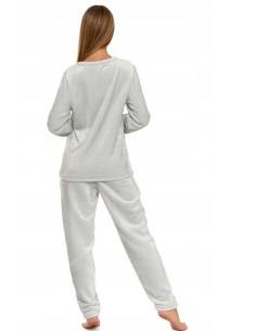 Piżama damska szara popiel polarowa ciepła gruba miła z... 2