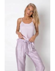 Piżama damska na ramiączkach długie spodnie fioletowa... 2