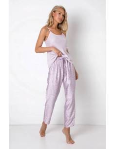 Piżama damska na ramiączkach długie spodnie fioletowa...