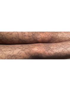 Rajstopy brązowe koronkowe wzór kwiatowy ażurowe... 2