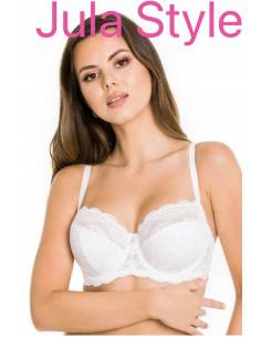 Biustonosz biały półusztywniany koronkowy Mediolano 01096...