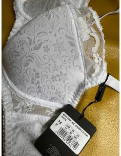 Biustonosz biały półusztywniany koronkowy Mediolano 01096... 2