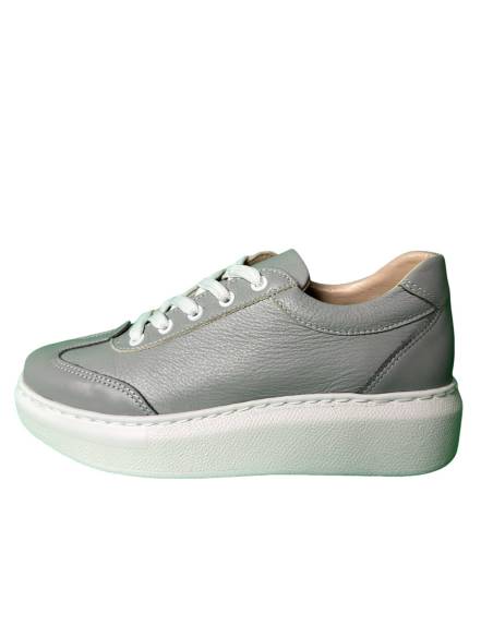 Trampki creepersy skóra lico szare N950