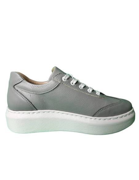 Trampki creepersy skóra lico szare N950