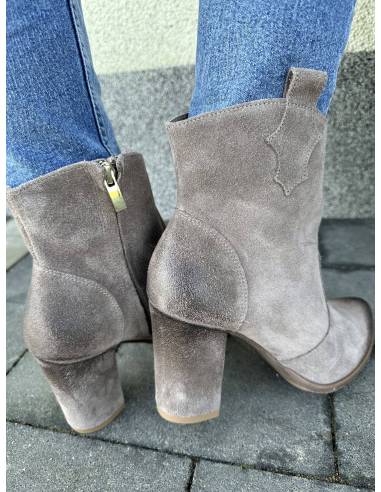 Botki beż almond nowość skóra zamsz Exquisite...