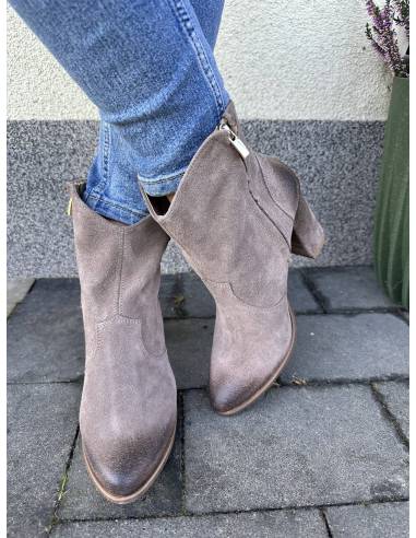 Botki beż almond nowość skóra zamsz Exquisite...