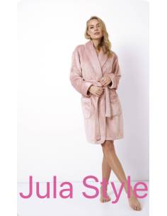 Szlafrok damski ciepły miś róż Aruelle Eva ROSE PINK 2