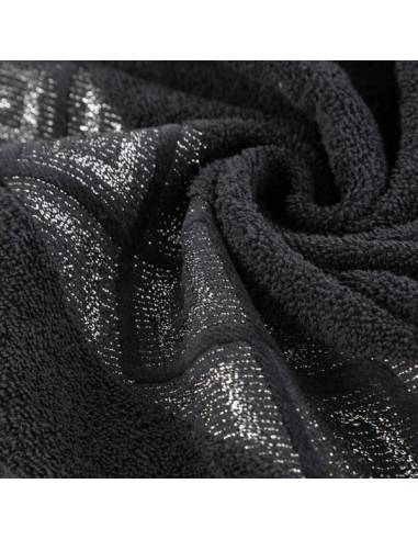 Ręcznik kąpielowy czarny ciemny wzór srebrna...