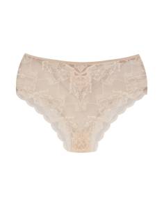 Figi wysokie beżowe nude beige koronkowe tiul Mediolano... 2
