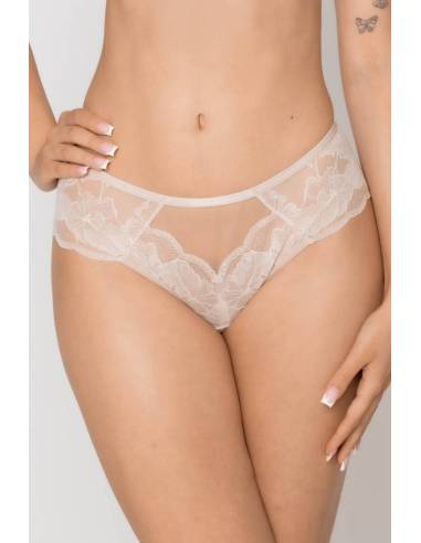 Figi brazyliany beżowe nude beige koronkowe...