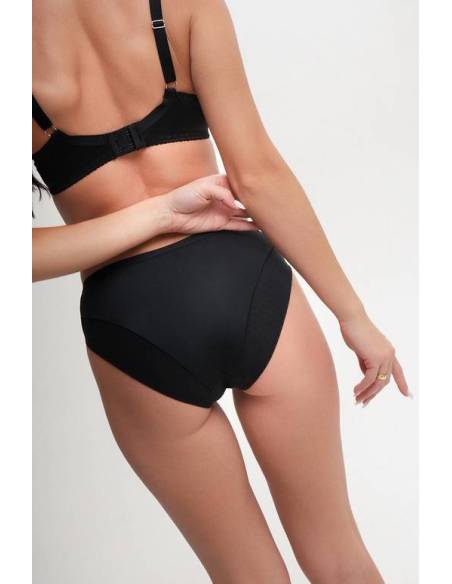 Biustonosz czarny semi soft półusztywniany gładki fiszbiny Ava 2263
