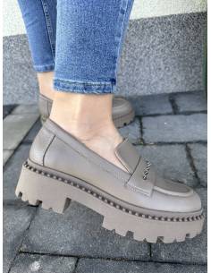 Mokasyny damskie brązowe khaki nowość Mona N918 2