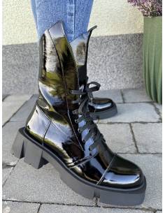 Trapery czarne skóra lico lakierowana Lamanti 976A 2