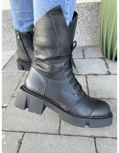 Trapery czarne skóra naturalna lico moda nowość...