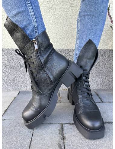 Trapery czarne skóra naturalna lico moda nowość...