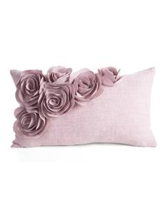 Poszewka różowa jasna pink dekoracyjna róże 3D Eurofirany... 2