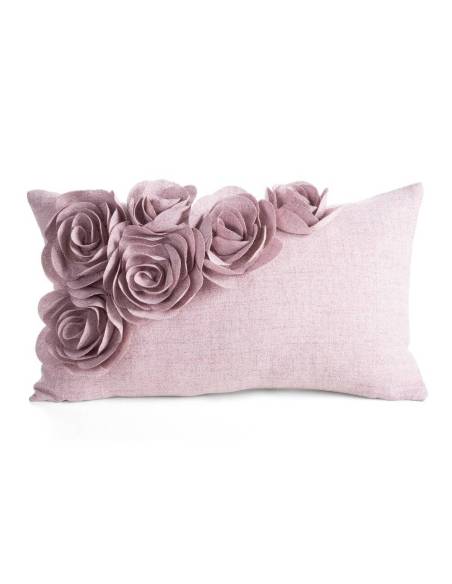 Poszewka różowa jasna pink dekoracyjna róże 3D Eurofirany Flores 7