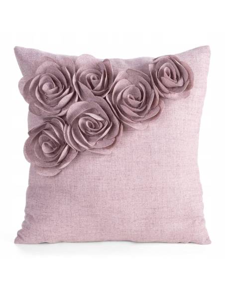 Poszewka różowa jasna pink dekoracyjna róże 3D Eurofirany Flores 7