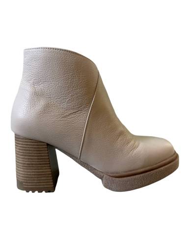 Botki beż nude obcas ocieplane nowość skóra...