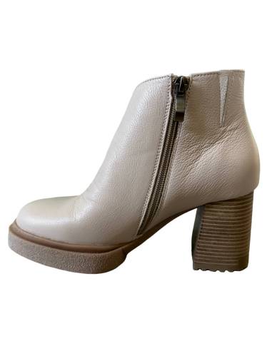 Botki beż nude obcas ocieplane nowość skóra...