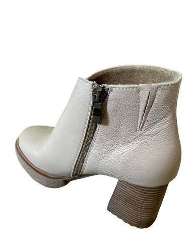 Botki beż nude obcas ocieplane nowość skóra...